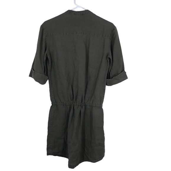 Standard James Perse Line Drop Waist Lagan Shirt Dress, Cuffed Sleeves, Button 1 - Picture 2 of 5